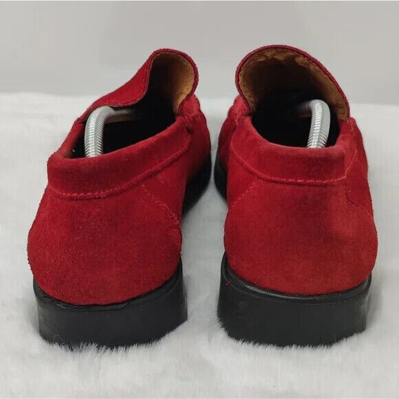 VIntage Red Suede Loafer Loafers sz 8 - Picture 7 of 11